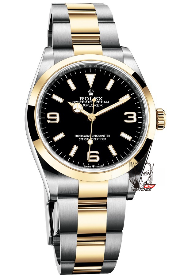 b564aa046fabf849f2f6384f6c7d346b.png Rolex Explorer I GMT series M124273-0001, Black Dial Two-Tone, 36mm size. - 图片 1