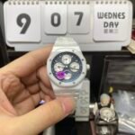 Audemars Piguet Royal Oak Offshore Series 26579CB.OO.1225CB.01, White Ceramic Blue Dial Full Ceramic Case Complete, Date Day Month Moon Phase Functions, 41mm size. - 图片 8