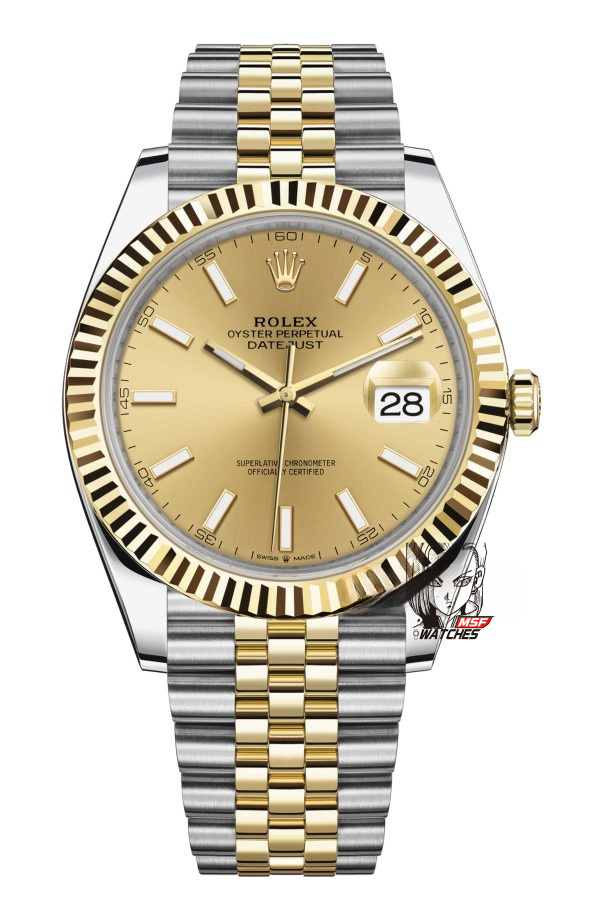 bb419d5eeac29764107b4bcaed9eb555.png Rolex Datejust Series m126333-0010, Two-Tone Gold Case with Gold Dial, featuring an 18K gold case, 41mm size. - 图片 1