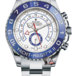 Rolex Yacht-Master series m116680-0002, Blue Ceramic Bezel White Dial Steel Bracelet, Chronograph function, 44mm Size.