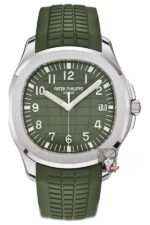 Patek Philippe Aquanaut Series 5168G-010, Green Dial Green Rubber Strap, 42.2mm Size.