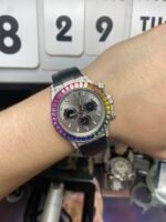 Rolex Cosmograph Daytona Series HIGH-END VVS S.Africa DIAMOND CASE WITH grey dial, 40mm size. - 图片 5