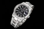 Rolex SKY-DWELLER series Black/BLUE Dial, FULL diamond case, ?,Month Date and GMT Dual Time Zone Functions, 42mm Size. - 图片 4