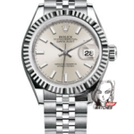 Rolex Datejust Series m279174-0005, White Case White Dial with Baton Hour Markers, 28mm Size, Five-Link Steel Bracelet
