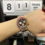 Rolex Daytona series 116588 TBR, RAINBOW DAYTONA ROSE Gold Case,Diamond SCALE 40mm size. - 图片 5