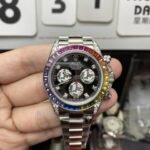 Rolex Cosmograph Daytona Series RAINBOW DAYTONA ?sliver case, Diamond scale, 40mm size.