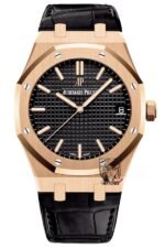 Audemars Piguet Royal Oak Offshore Series 15500OR.OO.D002CR.01, Rose Gold Case Black Dial Leather Strap, 41mm Size.
