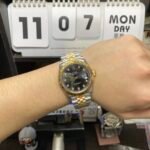 Rolex Datejust series m126333-0006, two-tone gold case black dial with diamond markers and a five-link two-tone gold bracelet, 41mm size. - 图片 12