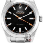 Rolex Milgauss Series 116400, Lightning Bolt Hand Black Dial, 40mm Size.