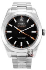 Rolex Milgauss Series 116400, Lightning Bolt Hand Black Dial, 40mm Size.
