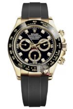 Rolex Cosmograph Daytona Series m116518ln-0078, gold case black dial ceramic bezel, 40mm size.