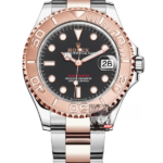Rolex Yacht-Master Series m126621-0002, Two-Tone Gold Case Black Dial, 40mm size.