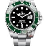 Rolex Submariner Series m126610lv-0002, New Green Hulk "STARBUCK" Genuine Green Ceramic Bezel Black Dial,Added the function of reverse calendar adjustment, ?41mm size.