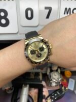 Rolex Cosmograph Daytona Series 116518LN-0040, gold case gold dial and rubber strap, 40mm size. - 图片 7