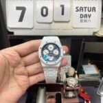 Audemars Piguet Royal Oak Offshore Series 26579CB.OO.1225CB.01, White Ceramic Blue Dial Full Ceramic Case Complete, Date Day Month Moon Phase Functions, 41mm size. - 图片 2