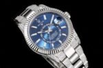 Rolex SKY-DWELLER series Black/BLUE Dial, FULL diamond case, ?,Month Date and GMT Dual Time Zone Functions, 42mm Size. - 图片 6