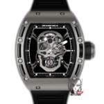 Richard Mille Men's Collection series RM052, Skull Design Black Case Rubber Strap, 42.7??50mm size.